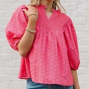 Michelle McDowell Jona Elegant Pink   Blouse Size Medium